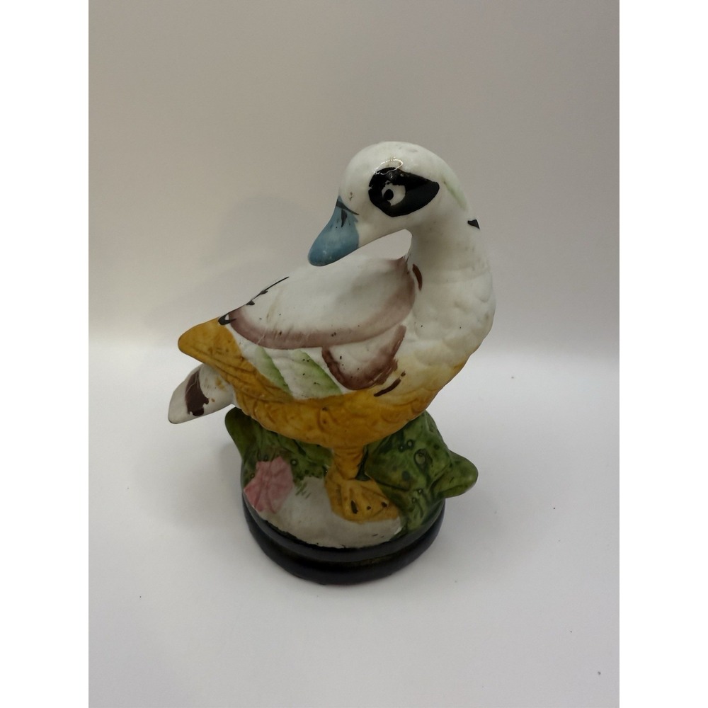 Vintage Ceramic Blue Billed Duck Figurine Made in Taiwan Figure 4.5"